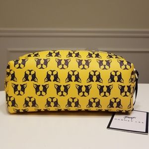 NWT Dabney Lee Yellow French Bulldog Cosmetic Case